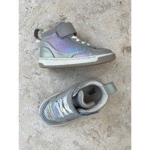 22/6 US Zara Iridescent Purple Silver High Top Velcro Sneakers